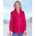 Blair Women's Foxcroft Non-iron Side-Button Long-Sleeve Tunic - Pink - 20W - Womens