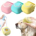 1pc Brosse En Silicone Pour Chien Et Chat, Brosse De Massage De Chien Avec Distributeur De Shampoo