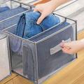 1 pièce, organisateur de garde-robe avec poignée, organisateur à 7 compartiments pour jeans et tee-shirts, organisateur de vêtements lavable pour vêtements pliés, gris