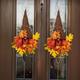 1pc Fall Wreath Wreath Hat Faux Maple Wood Beads For Front Door Christmas Decoration