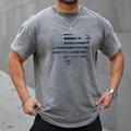 Homme Grande Taille Grande hauteur T shirt Tee Tee Ras du cou Gris Manches courtes Extérieur Sortie Hauts de sport Imprimer Graphic Lettre Vêtement Tenue Mélange de Coton Rétro Vintage Vêtement de