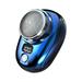 Mini Beard Shaving Machine USB Rechargeable Portable Electric Shaver Knife with Digital Display Lightweight Low Noise Men Face Clean Shave Accessories for Outdoor (Blue)