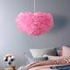LED Pendant Light Ostrich Feather Bedroom Cord Adjustable 3000-6000K 30CM Feather Chandelier Romantic Decorative Hanging Ceiling Light Fixture for Girls Room Bedroom