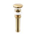 Brass Pop Up Sink Drain Stopper with Overflow Bathroom Faucet Vessel Vanity Sink Drainer(Golden)