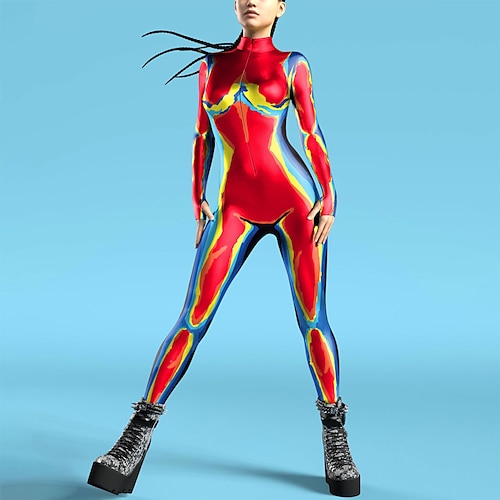 Karnevalskostüm 2026 Cosplay Karneval Cosplay Kostüm Partykostüm Bodysuits Einteiler Erwachsene Damen Karneval Maskerade Party Leistung Einfaches Karnevalskostüm Verkleiden Image