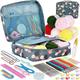 58PCS Crochet Kit Beginners Crochet Set with Crochet Yarn, Portable Crochet Hook Set Crochet Hooks Ergonomic Soft Grip Lace Crochet Hooks Travel Crochet Hook Case Full Knitting Crochet Supplies