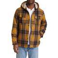 Plaid Wool Blend Snap-up Hooded Shirt Jacket