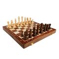 OWSOO Wooden Chess Board Set 15 Inch International Chess Game Foldable Chess Board with Crafted Chess Pieces and Storage Slots Perfect for Kids and Adults