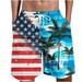 Tawop Cycling Shorts Men Independence Day American Flag Shorts Men Casual Shorts Mens Elastic Waist Patched Pant Beach Pants Bluexl(Us:10)