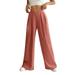 Posijego Womens Casual Palazzo Pants Crossover High Waist Flowy Wide Leg Trousers for Women Dress Work Pants