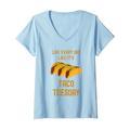 Damen Lustiges Taco Live Every Day Like It's Taco Tuesday Cute Food T-Shirt mit V-Ausschnitt