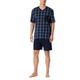 Schiesser Herren Schlafanzug kurz V-Ausschnitt-Nightwear Set Pyjamaset, Nachtblau_181161, 58