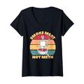 Damen Smoke Meat Not Meth BBQ Skelett Grill Herren Grillen T-Shirt mit V-Ausschnitt