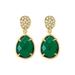 14k Yellow Gold Pavé Diamond & Green Onyx Drop Earrings - Green - Effy Earrings