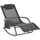 Chaise longue à bascule - rocking chair ergonomique - tétière amovible, accoudoirs, pochette