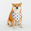 Kll Red Blue Polka Dots Dog Bandanas Triangle Reversible Pet Scarf For Small Medium Large And Extra Large Dogs-Large
