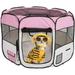 Mother s Day Sales - 45 600D Oxford Portable Pet Puppy Soft Tent Playpen Dog Cat Folding Crate Pink