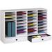 Office/Classroom 32 Compartment Literature Mailbox Organizer with 2 Storage Drawers Light Grey