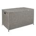 Household Essentials Woven Paper Rope Storage Chest with Hinged Lid and Integrated Handles Grey