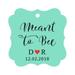 Darling Souvenir Meant to Bee Engagement Bonbonniere Hang Tag Custom Initials & Wedding Date Favor Tags -Mint Green-50 Tags