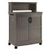 Suncast Patio Plastic Storage & Prep Station w/ Wicker Pattern Stoney Gray