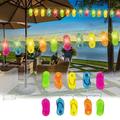 VerPetridure 5.2 Ft Slipper String Lights Outdoor Tropical Beach Themed Flip-Flop Lights with 10 Multicolor Plastic Bulbs Summer Waterproof Hanging Slipper Lights for Patio Garden Tent Party Decor