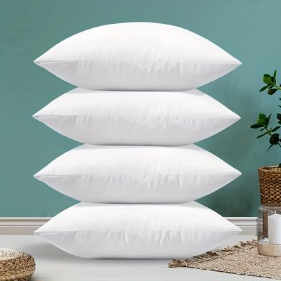 TEMU 4pcs Throw Pillow Inserts, Square Cushion Inner Soft Fluffy Plump Stuffer Cushion Pillow Core White Pillow Inserts Christmas Decor Decor Bed Sofa Home Decor