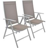 HONGDONG Set of 2 Patio Folding Sling Back Chairs Aluminum Adjustable Reclining Indoor Outdoor Deck Camping Garden Pool