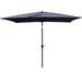 9ft Outdoor Steel Patio Umbrellas 6 Ribs w/ Push Button Tilt & Easy Crank Lift for Patio Anthracite