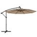 Topbuy 10 FT Solar Offset Hanging Umbrella w/ 40 Lamp Beads Solar Panel Easy Tilt Adjustment Lighted Patio Cantilever Umbrella Tan