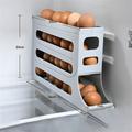 Uqiangy Egg Holder for Fridge Double Rows Egg Dispenser for Refrigerator Automatic Egg Roller Organizer 5 Tier Space-Saving Eggs Container Tray