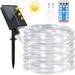 2 Pack Solar String Lights Outdoor Rope Lights 39ft 8 Modes 100 LED Solar Garden Lights Waterproof Tube Light with Remote for Home Wedding Christmas Party Decorations (Cold White)