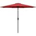 imerelez Simple Deluxe 9ft Outdoor Market Table Patio Umbrella with Button Tilt Crank and 8 Sturdy Ribs for Garden Red