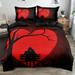 Duvet Cover Set Valentine s Day Couple Wedding Bride Heart Design Image Decorative 3 Piece Bedding Set with 2 Pillow(No Comforter)