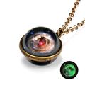 JilgTeok Easter Birthday Gifts for Women Clearance Glow In The Dark Galaxy System Double Sided Glass Dome Necklace Pendant Mothers Day Gifts