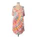 Torrid Casual Dress - Shift V-Neck Short sleeves: Orange Tie-dye Dresses - Women's Size 2X Plus