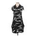 Kensie Casual Dress - Shirtdress High Neck Short sleeves: Black Dresses - Women's Size Small