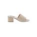 Kensie Heels: Slide Chunky Heel Casual Ivory Print Shoes - Women's Size 9 - Open Toe