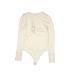 Abercrombie & Fitch Bodysuit: Ivory Solid Tops - Women's Size Small