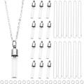 64PCS Vial Necklace Making Kit Hourglass Vial Pendants Handmade Clear Glass Screw Cap Bottle Charms Necklace Chain & Jump Rings for Beginners Adults DIY Necklace Jewellery Making