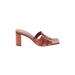 Zara Heels: Slip On Chunky Heel Casual Orange Print Shoes - Women's Size 40 - Open Toe