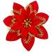 JANDEL 6 Pcs Christmas Poinsettia Flowers Artificial Flowers Glitter Wreath Christmas Tree Ornaments for Christmas Decorations Red