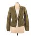 Grace Elements Blazer Jacket: Short Green Print Jackets & Outerwear - Women's Size 14