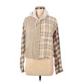 American Eagle Outfitters Jacket: Short Ivory Checkered/Gingham Jackets & Outerwear - Women's Size Medium