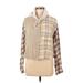 American Eagle Outfitters Jacket: Short Ivory Checkered/Gingham Jackets & Outerwear - Women's Size Medium