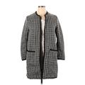 H&M Coat: Gray Houndstooth Jackets & Outerwear - Women's Size 14