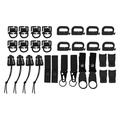 30 Pcs Molle Attachments D Buckle Backpack Buckle Nylon Ribbon Backpack Accessories for Picnics Camping Travel Black