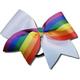 Cheer Bows Hair Bow White Rainbow Colorful