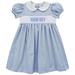 Girls Infant Vive La Fete Sky Blue Manchester City Gingham Smocked Dress