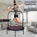 Deiokin 39.37 Folding Mini Fitness Indoor Exercise Trampoline Fitness Trampoline 4 Height Adjustable with Handle Maximum Weight Capacity 330lbs Suitable for Kids/Adults Exercise